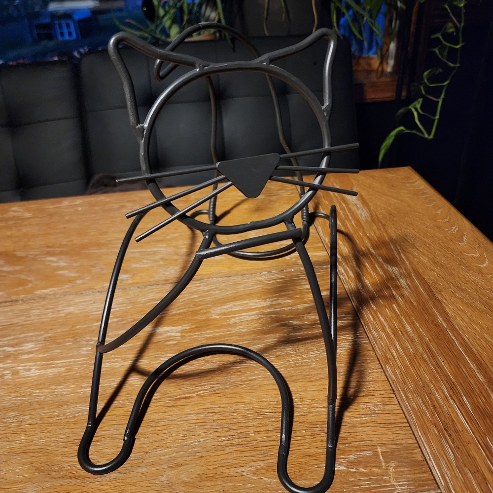 2009 LONGABERGER HALLOWEEN BLACK CAT WROUGHT IRON STAND